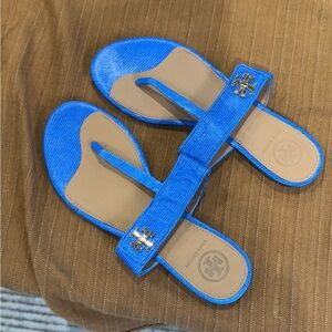 Tory Burch Vibrant Blue Slide Sandals